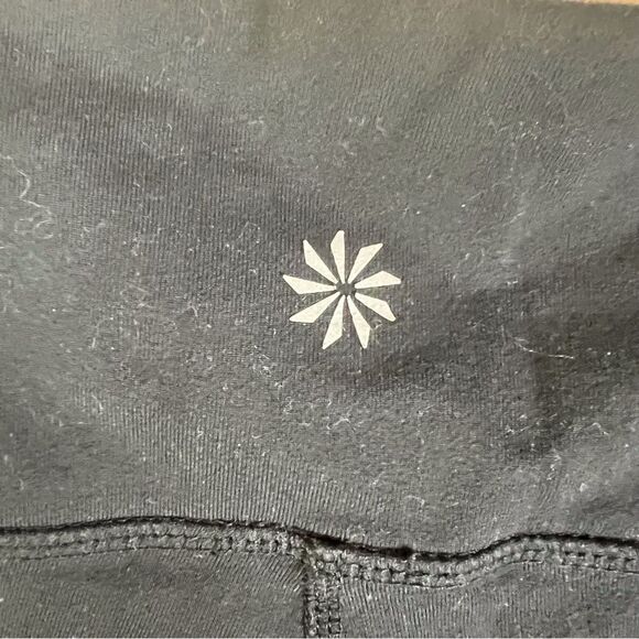 Athleta Womens Skinny Black Yoga Workout Fitness Medium Side Zippered Pockets - Picture 6 of 6